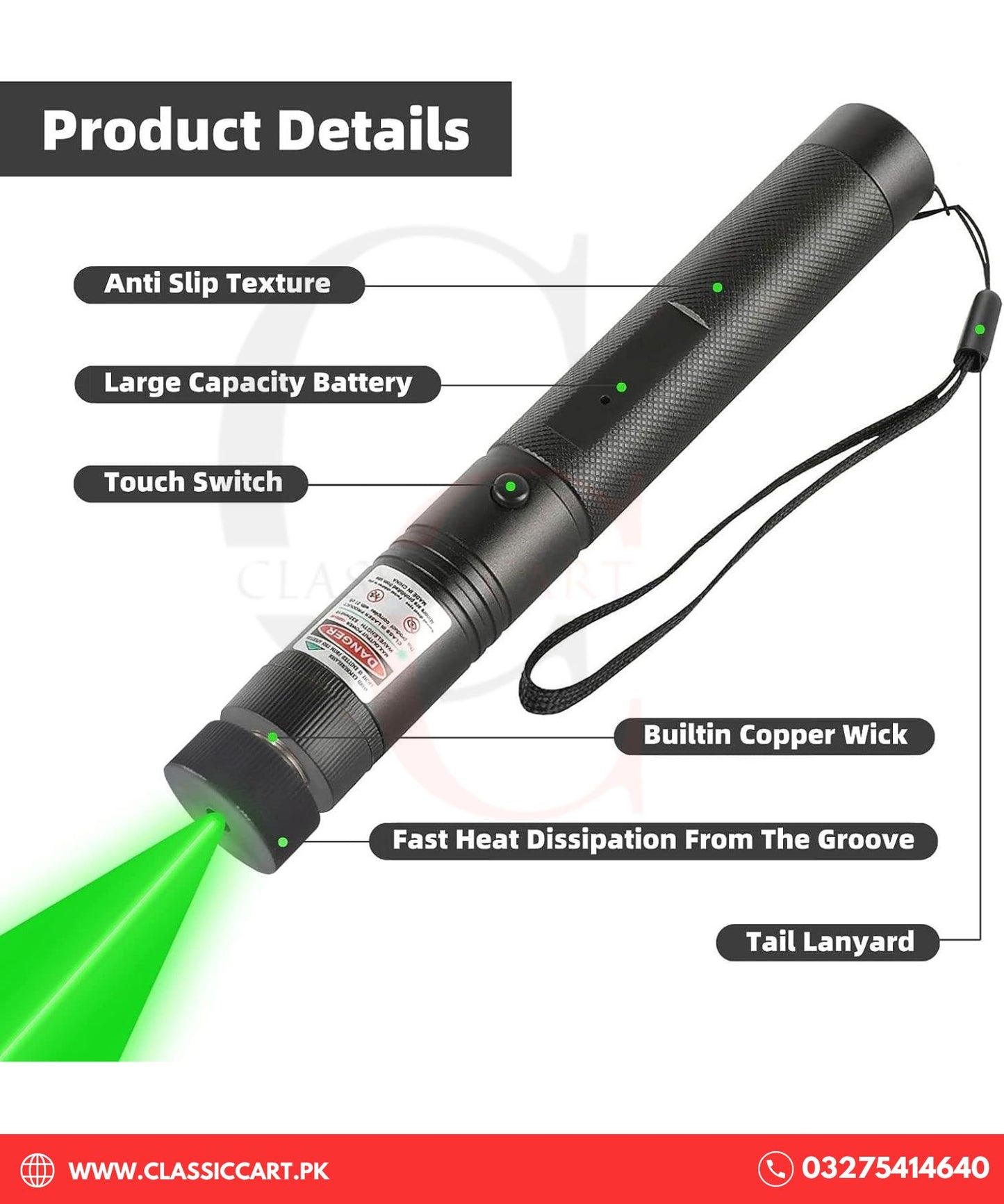 Rechargeable Green Laser Pointer 301 Party Pen Disco Light 5 Mile Battery