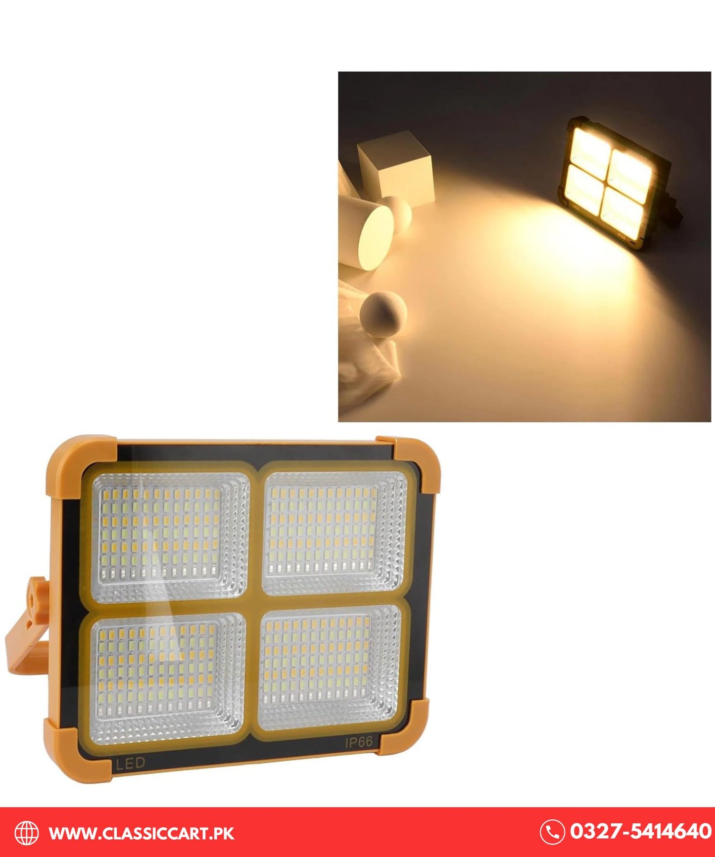 100W LED Flood Light with Solar Panel Power Bank