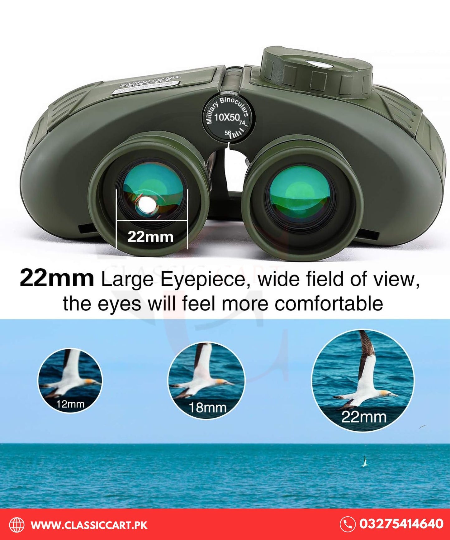 Binocular 10x50 - Night Vision with Compass