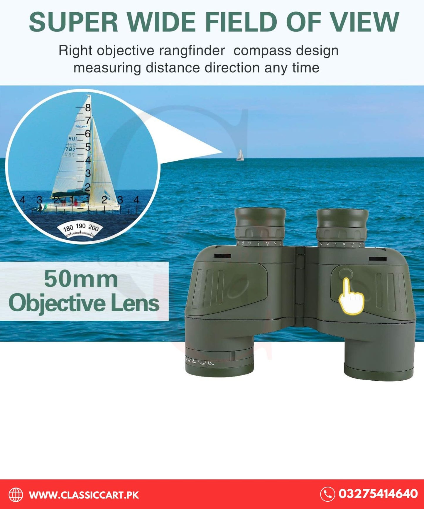 Binocular 10x50 - Night Vision with Compass