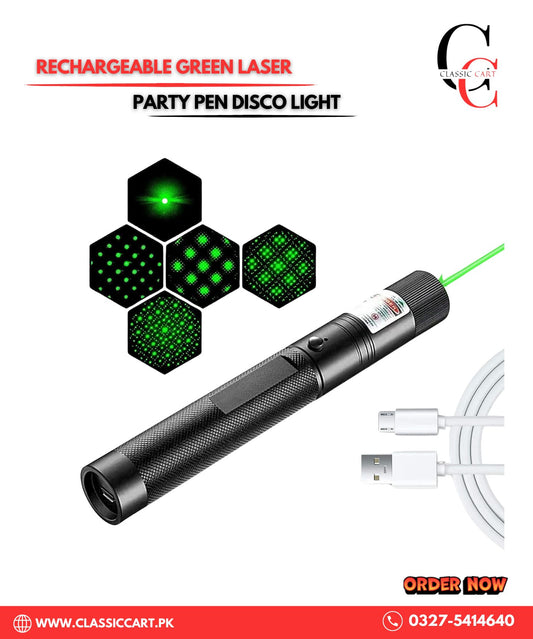 Rechargeable Green Laser Pointer 301 Party Pen Disco Light 5 Mile Battery