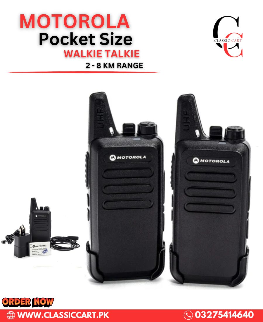 Motorola Pocket Size Walkie Talkie - 2 to 8 KM Range - Pair